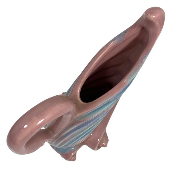 Royal Haeger Early Mauve Agate 9" x 7" Swan Pillow Vase Gorgeous Glazes USA - Picture 4 of 9